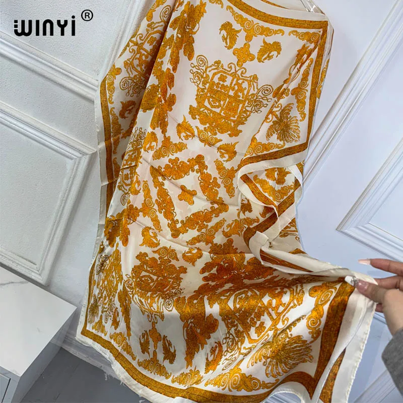 WINYI summer dresses sexy african women free size dress boho print beach wear party dresses Femme kaftan Muslim beach cover ups