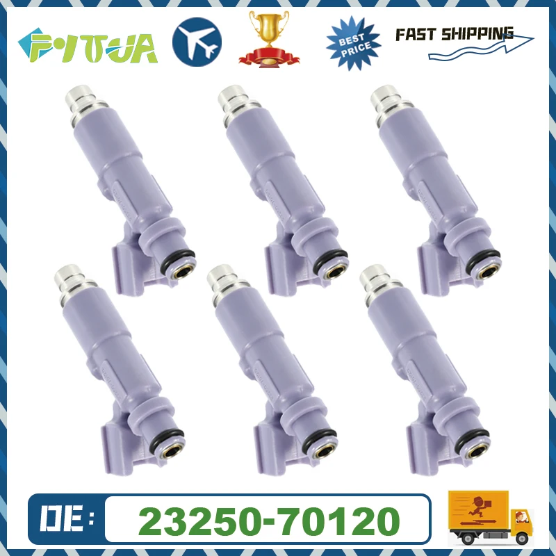 

6 шт. топливная форсунка 23250-70120 для Toyota Sequoia 4Runner Tundra Lexus GX470 LX470 IS200 IS300 4,7 л двигатель сопла 2325070120
