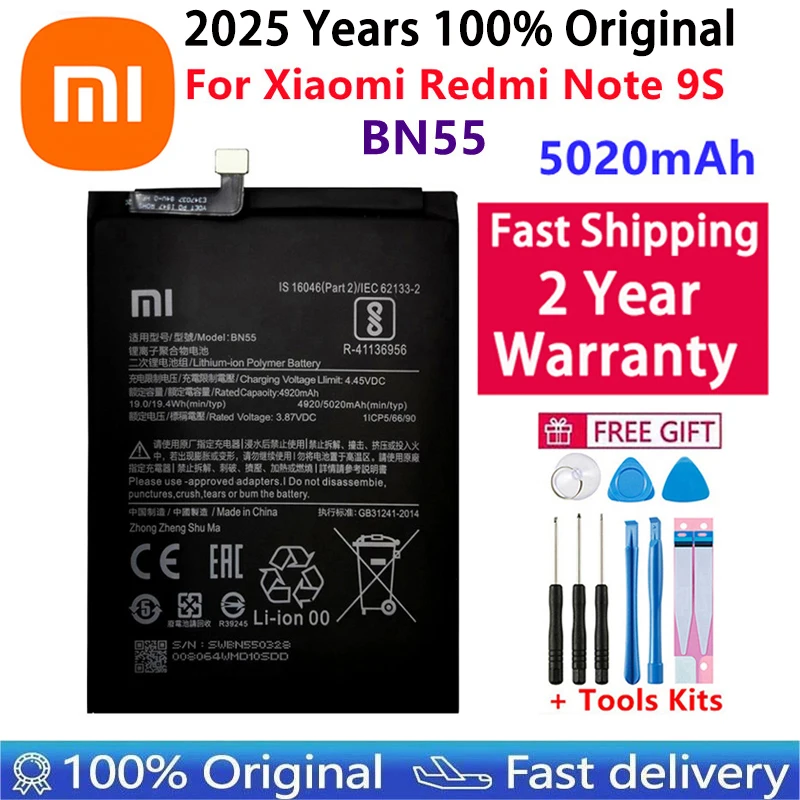2025 Years 100% Original Battery For Xiaomi Redmi Note 5 6 7 8 8T 9 9S 10 10S 10X Pro Batteries BN53 BN59 Fast Shipping image 6