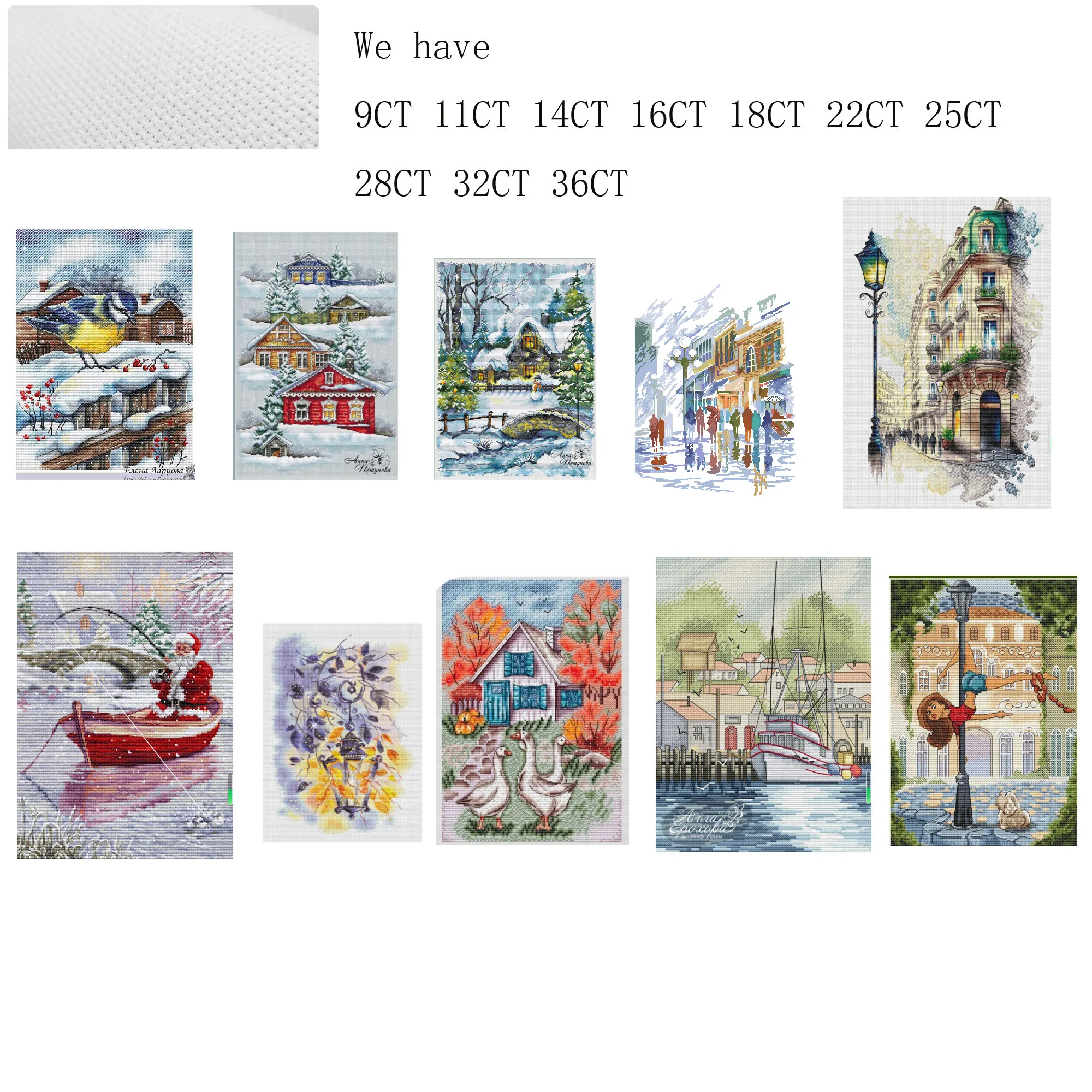 

Cross stitch Kit 14CT 18CT 25CT Cross Stitch DIY Embroidery Set DMC Threads Craft Honeymoon Paris Street 35-51