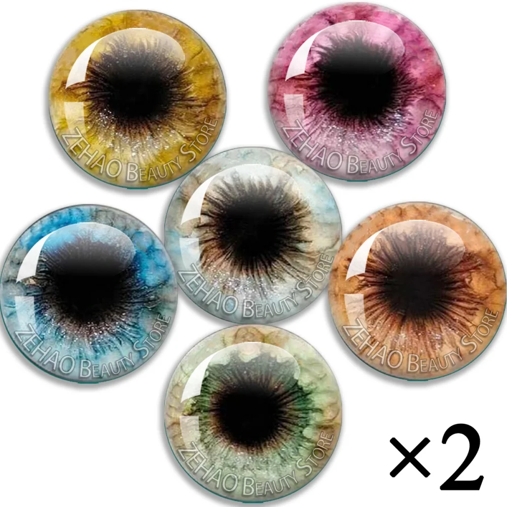 Runde Augen 12 Stück/Set Glas-Puppenaugen DIY Bastelzubehör Augenbälle 10MM-40MM für Blyth-Puppen Klebeaugen Pupillen Mädchen Spielzeugaugen Geschenk