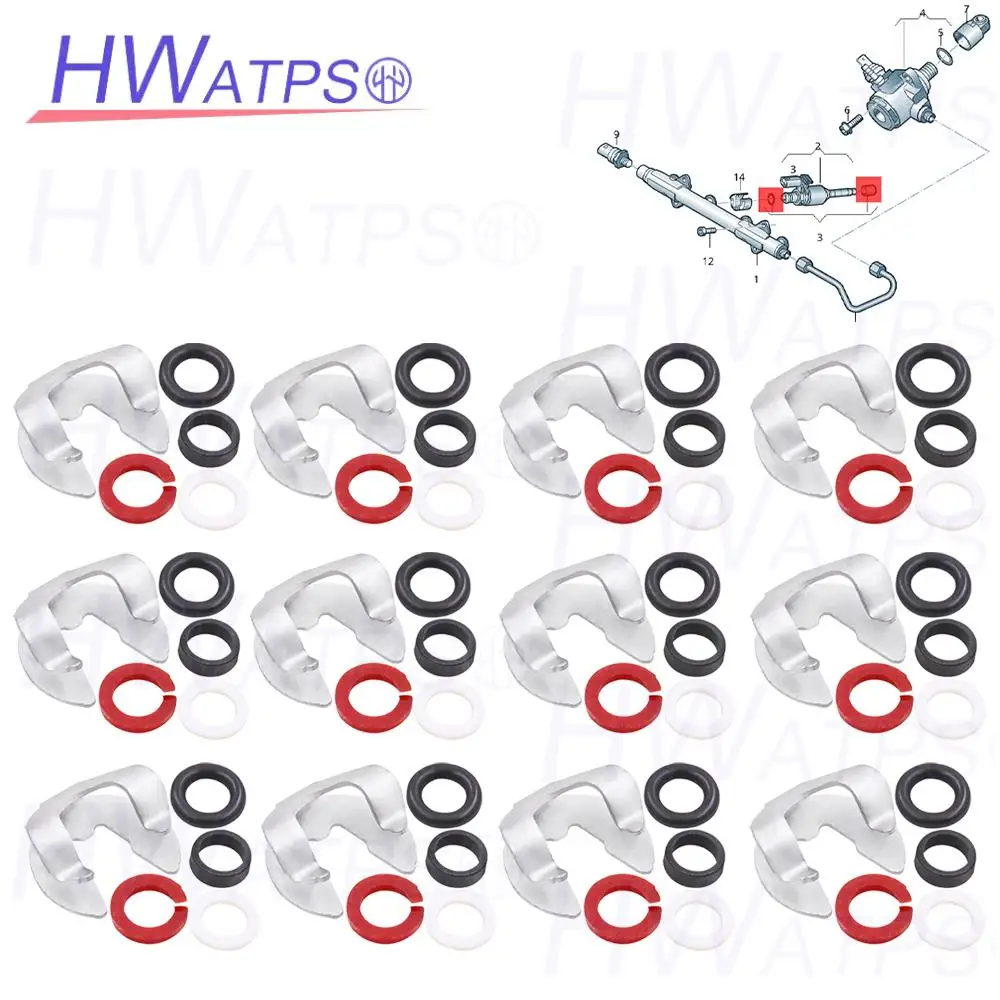 

2/4/6/8/12SET Fuel Injector Seal 04E906907 For Skoda Fabia Karoq Rapid Seat Arona Ibiza/ST 06M998907 04E998907A 04E906036R