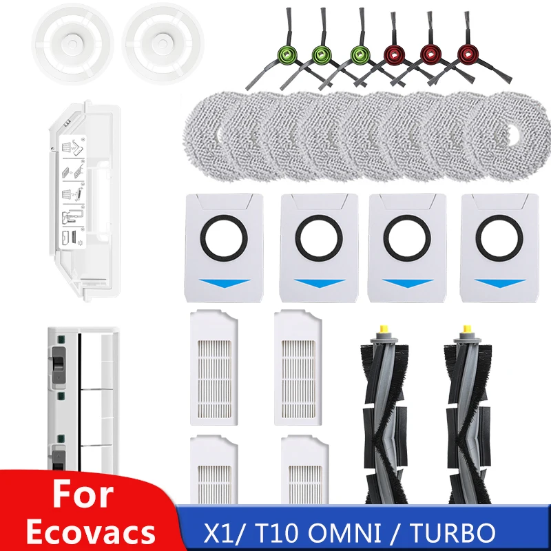 

Fit for Ecovacs Deebot X1/ T10 OMNI / TURBO Accessories Robot Vacuum Cleaner Parts Mop Dust Bag Filter Main Side Brush 2025
