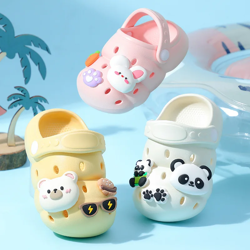 

Summer Boys Girls Cartoon Non-Slip Beach Casual Shoes Children Holey Sandals Kids Soft-Soled Home Casual Shoes Bathroom Slippers