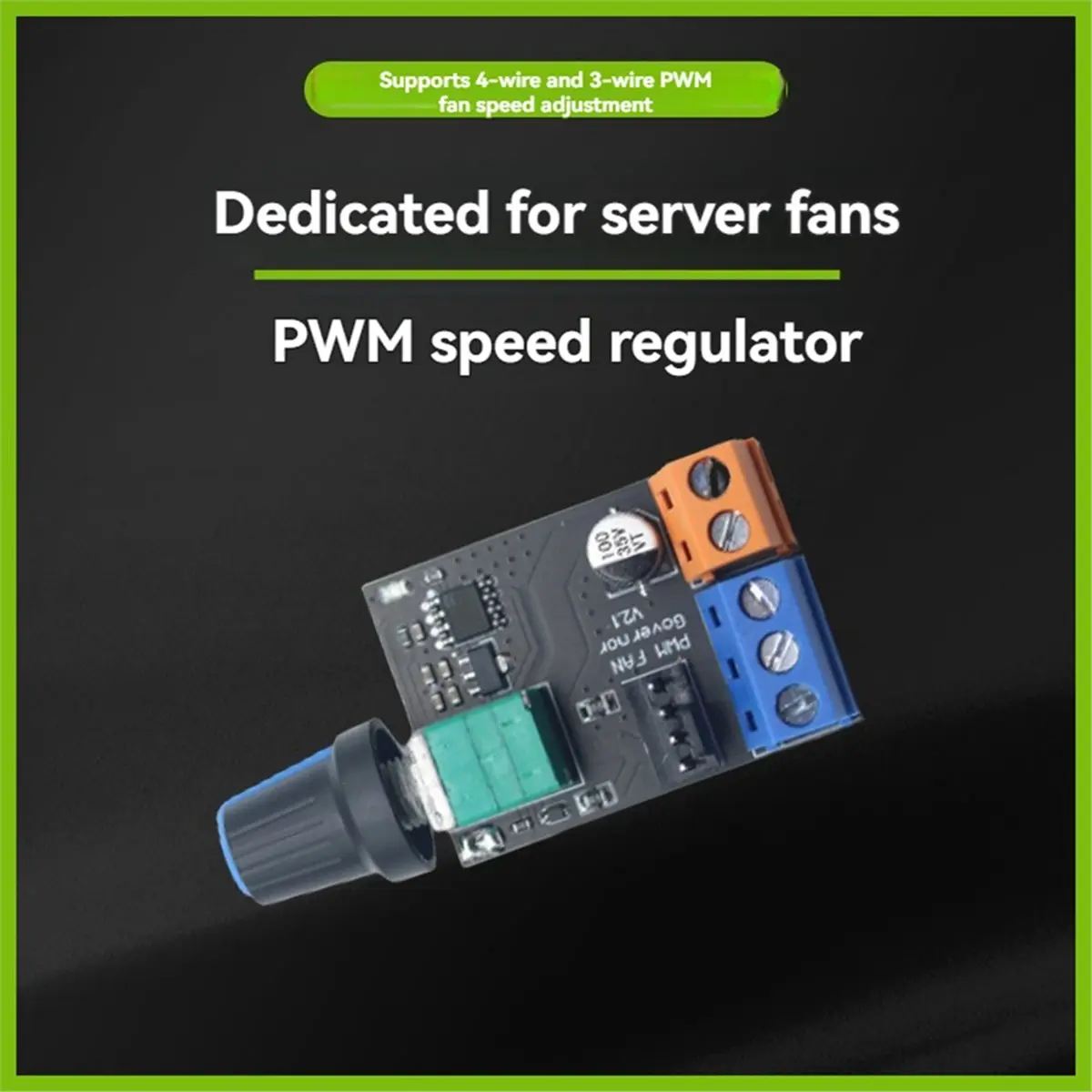 [ABJZ] PWM Server Fan Speed Controller 3-Wire 4-Wire Motor Stepless Fan Governor DC 12V Motor Speed Control Switch Drive Module