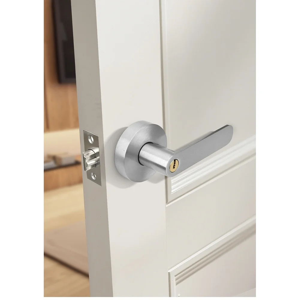 Aluminum Spherical Replacement Lock for Residential Interior Doors For Bathroom Bedroom Kitchen Three Bar Lever Function