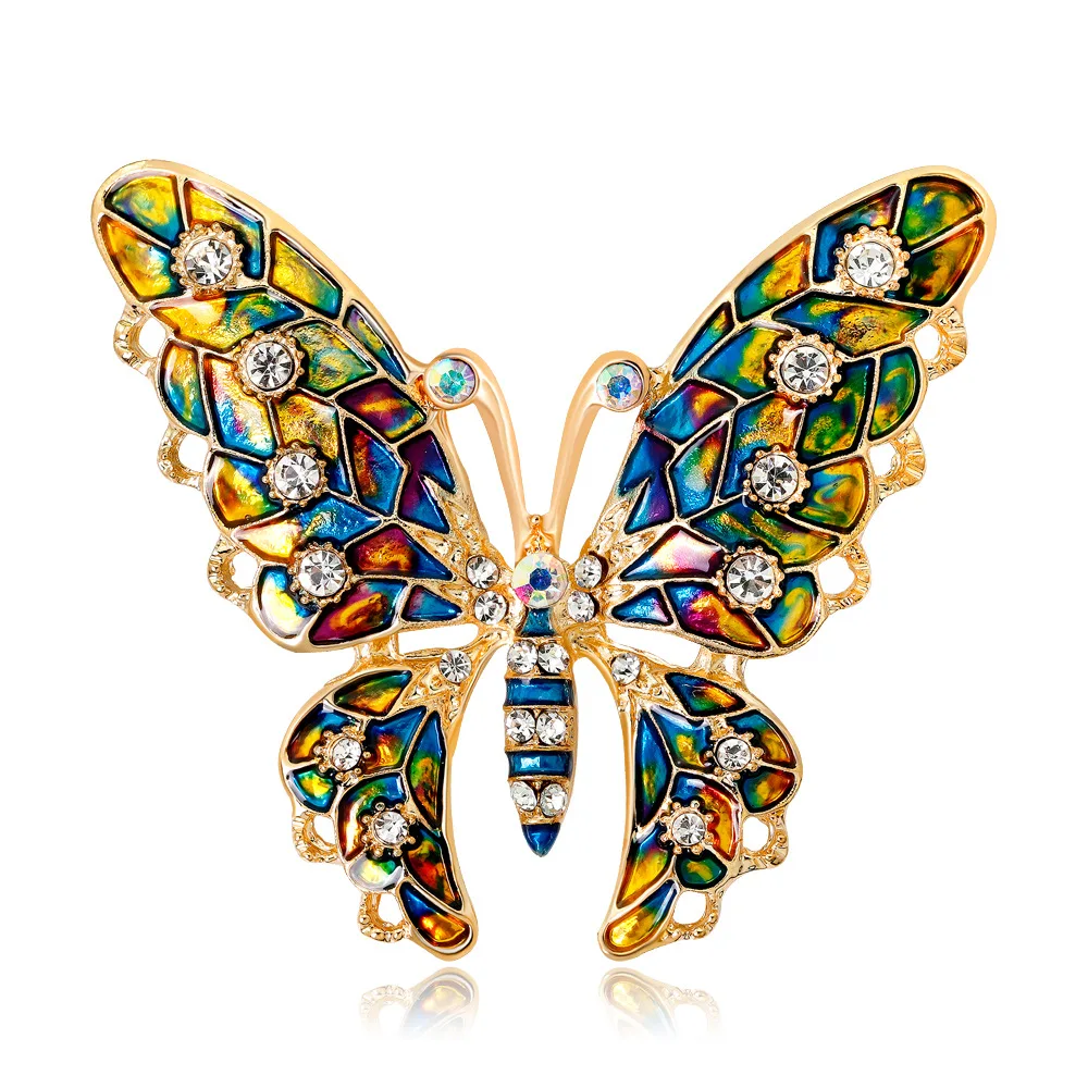 New vintage rhinestone animal insect chest shiny crystal butterfly angel pin fashion accessories holiday gifts