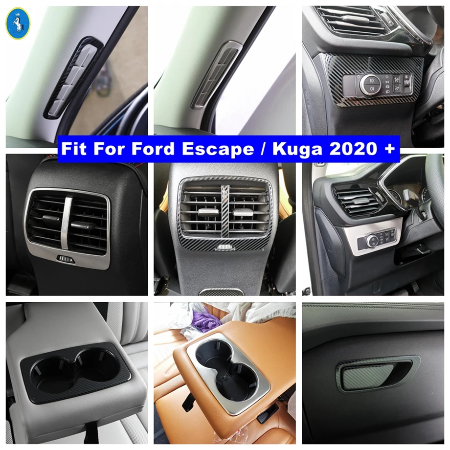 

Head Lights Switch / Pillar A / Air AC Outlet Vent / Water Cup Holder Cover Trim For Ford Escape / Kuga 2020 - 2024 Accessories