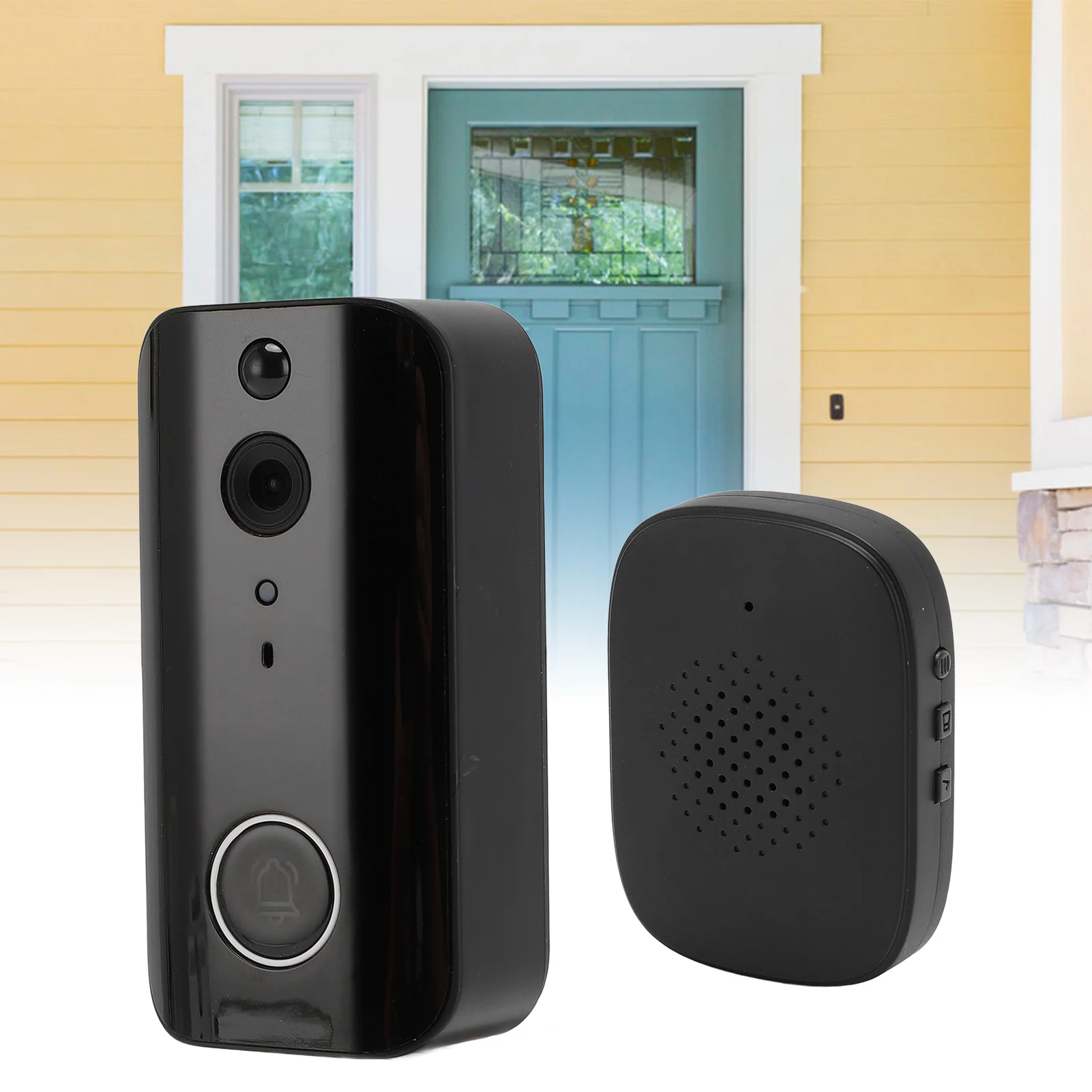 Wireless Video Doorbell 1080P Motion Detection 2 Way Talk Infrared Night Vision Doorbell Camera Voice Conversion for Apartment