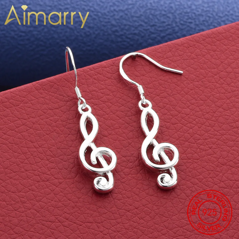 

Selling 925 Sterling Silver Earrings Fine Jewelry Valentine'S Day Gift Romantic Music Notation Drop