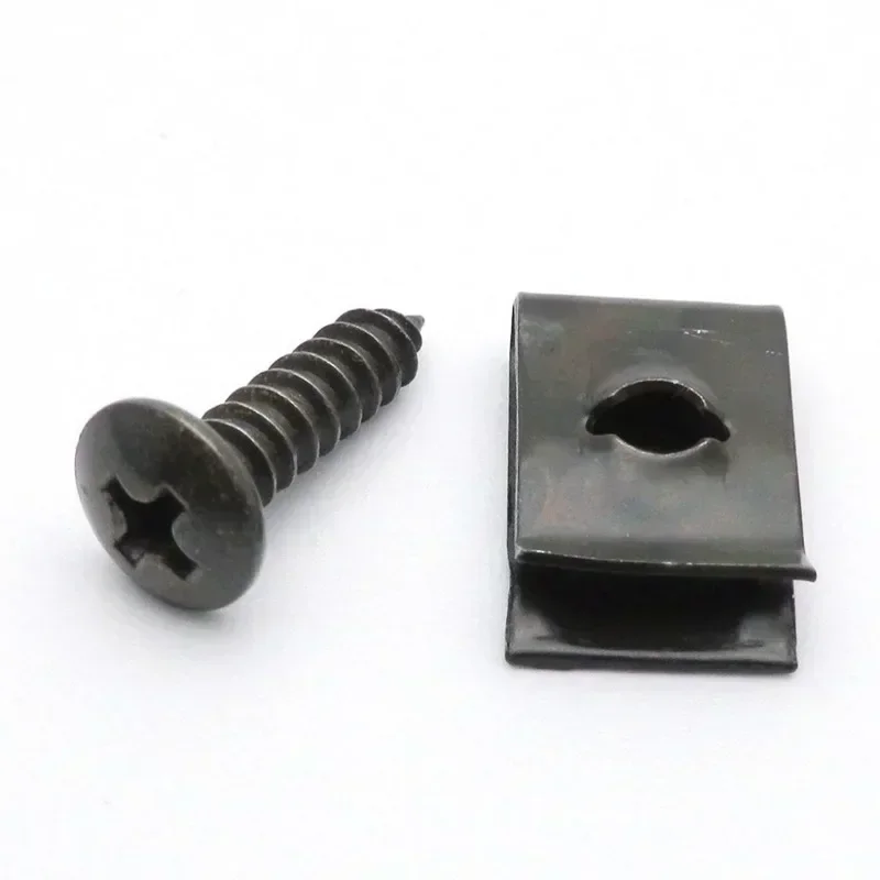 100set M4 M5 M4.2 M4.8  Self-tapping Screw and Clips for Motorcycle Car Scooter ATV Moped Ebike Plastic Cover Metal Retainer