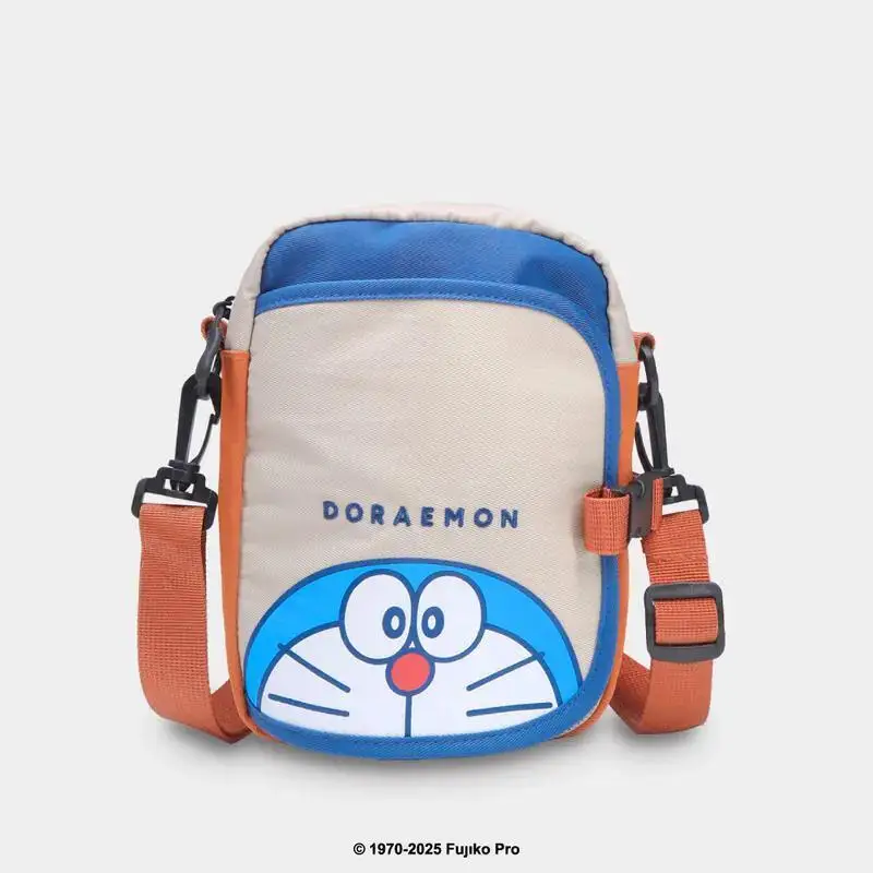 

Doraemon Cartoon Passport Document Pack Crossbody Single-Shoulder Bag Small Square Bag with Large Storage Capacity Phone Pouch