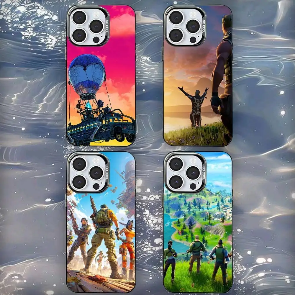 

The Game F-Fortnites Phone Case For iPhone 16,15,14,13,12,11,Mini,Pro,SE,XS,MAX Black Matte Shockproof Cover
