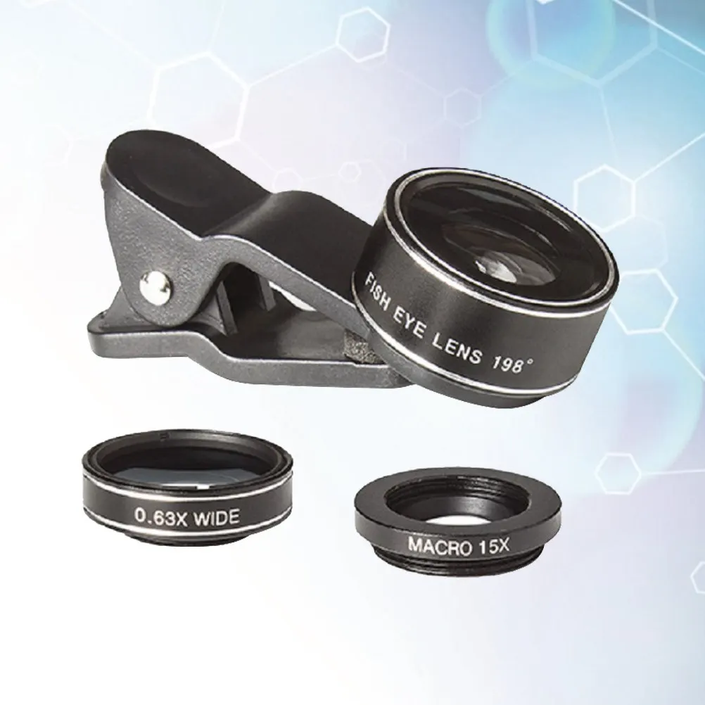 

3 in 1 Camera Set Super Wide Angle Fisheye Macro Lens for Smartphone Photography Accessories Oil Water Proof Aluminum Alloy Easy