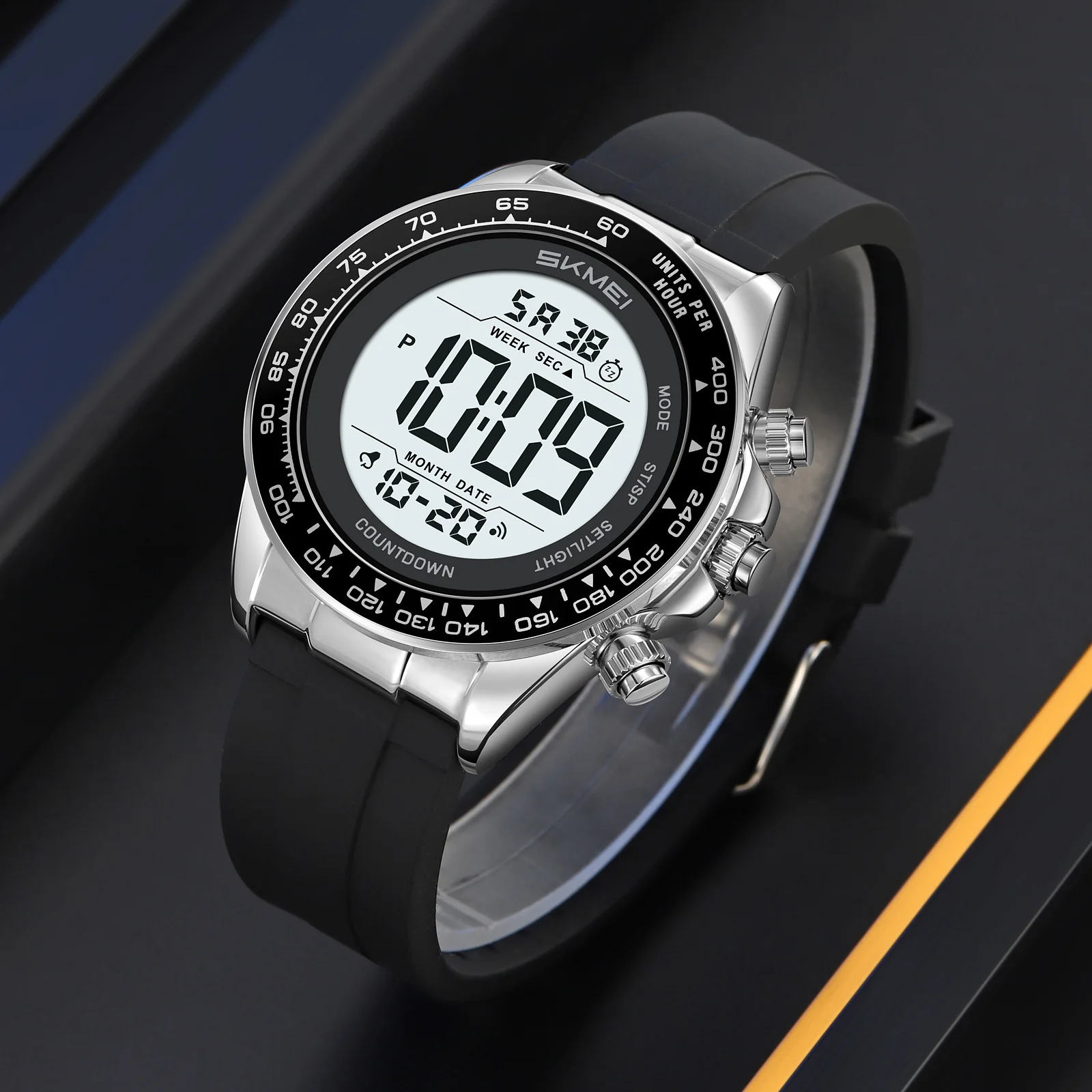 SKMEI 2592 Men’s Digital Wristwatch 30M Waterproof Casual Stopwatch 2Time Clock Fashion EL Light 12/24hrs Format Countdown Timer