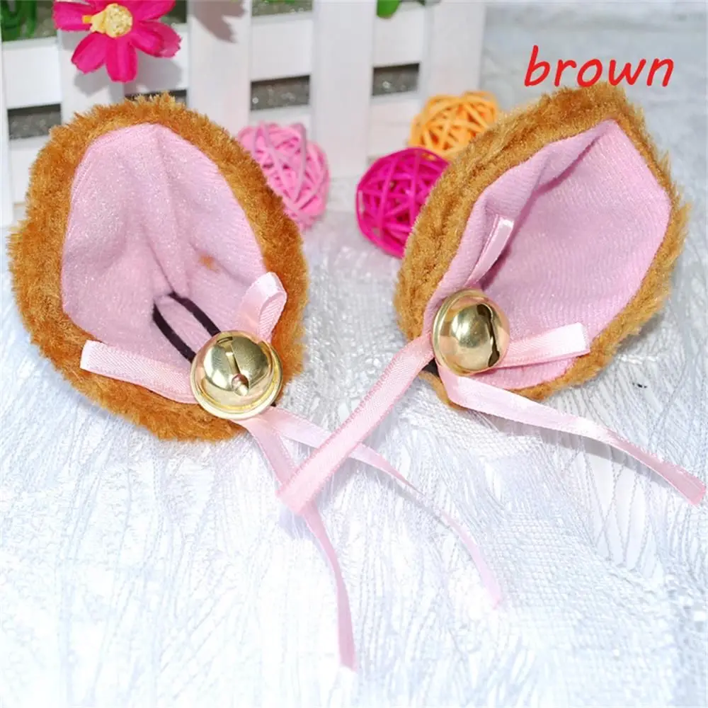 Cosplay bells gato orelha clipes de cabelo de pele anime hairpins headdress lolita hairclip headsband festa traje acessórios para o cabelo