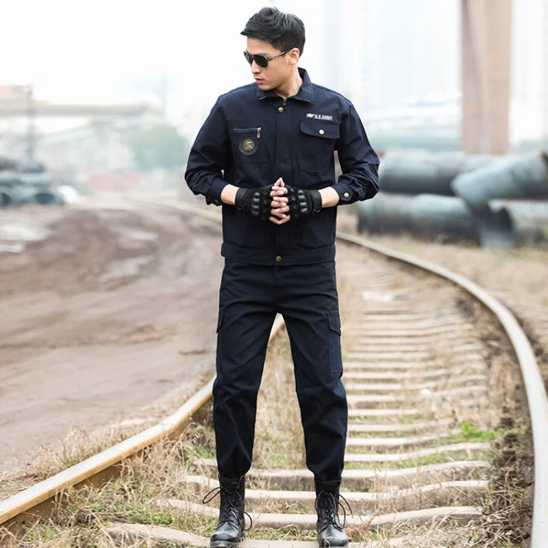 Roupa de trabalho masculina, roupa de trabalho, blusa e calça de oficina, jaqueta uniforme de soldagem, exército militar, canalizador, marinheiro