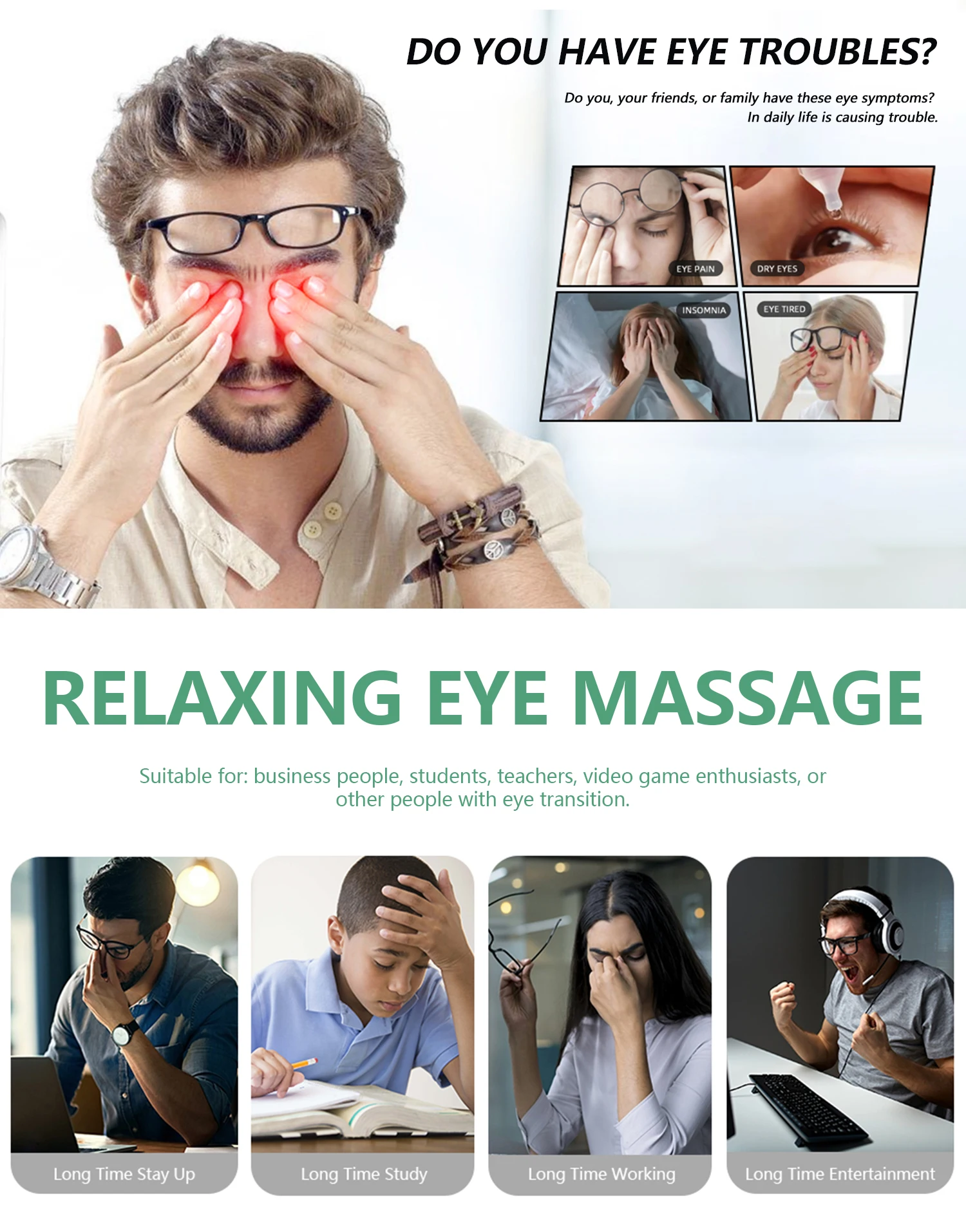 Professional new electronic eye device Vibration relaxation care tool Eye pressure eye machine