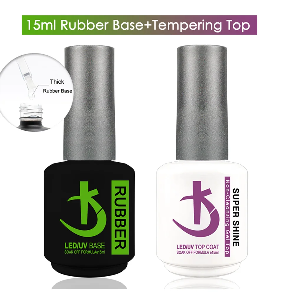 KODI JYJ Latest Strong Base and Top Coat Gel Polish 15ml Thick UV Rubber Base Varnish Hybrid Nail Art Semipermanent Nail Polish