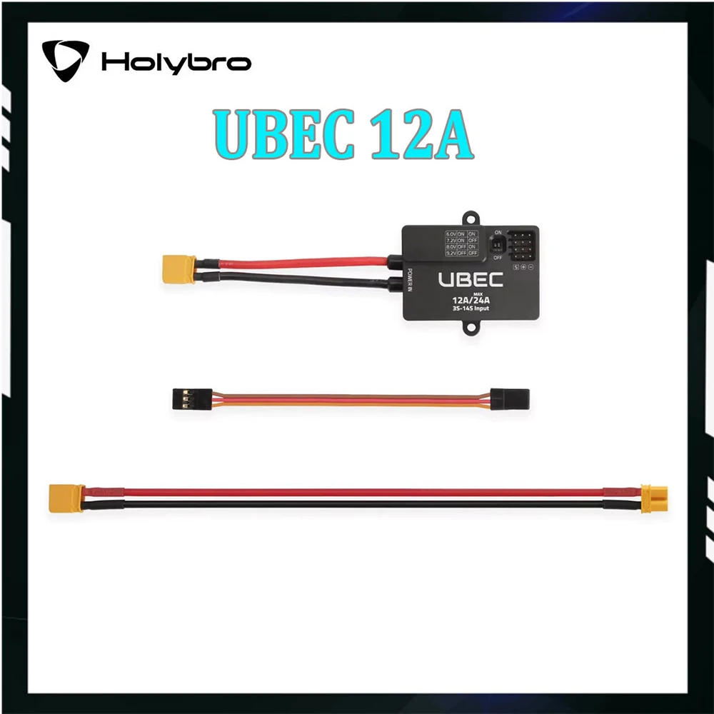 HolyBro UBEC 12A (3-14S) XT30 High Efficiency DC-DC Regulator Chip 4-channel Parallel Header Pin Outputs for servos