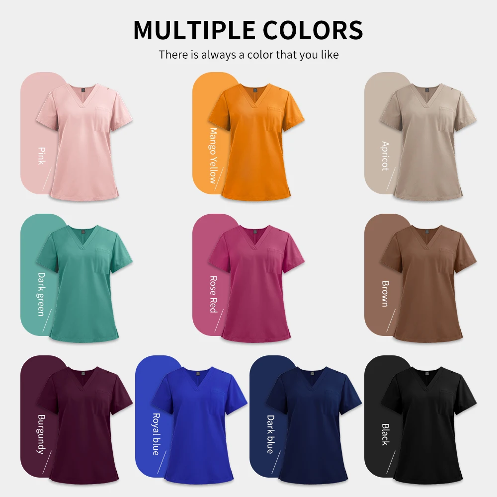 Women Men Unisex Scrub Set Medical Nursing Scrub Surgical Uniforms Beauty Salon Work Wear Clinical Scrubs Tops Pants Doctor Suit