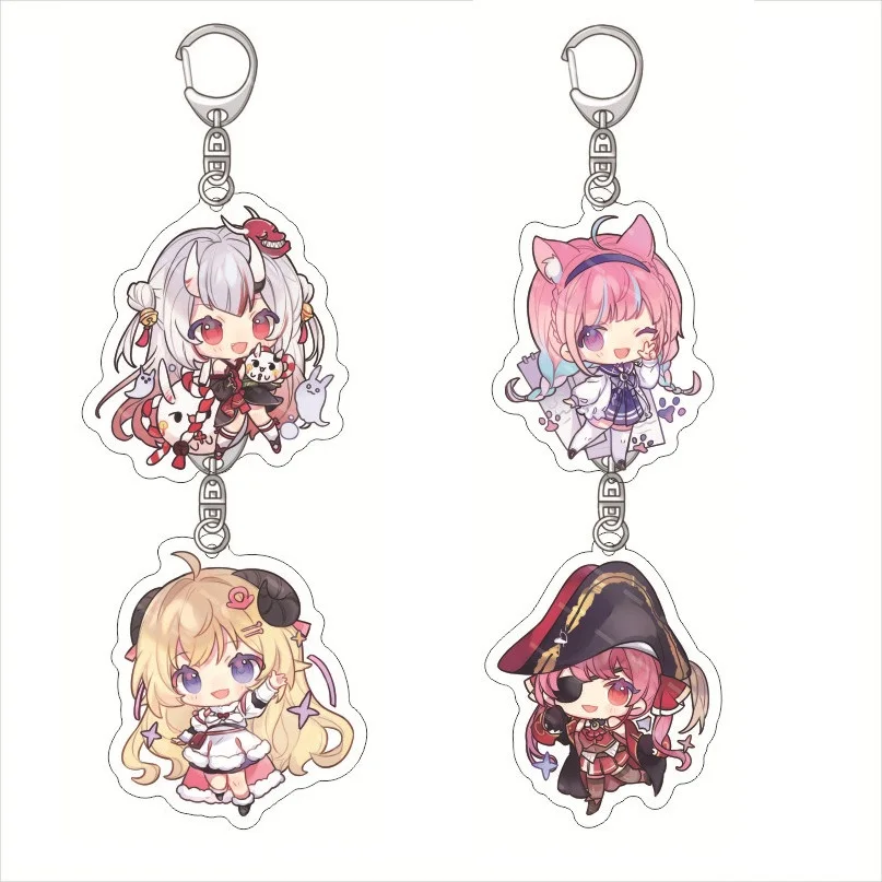 Anime Keychain Hololive Vtuber Figures Acrylic Key Chain Couple Cartoon Cosplay Backpack Pendant Accessories Toys Gifts for Fans