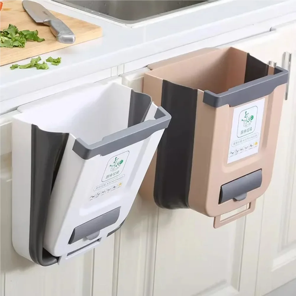 

Kitchen Folding Trash Can Wall Mounted Trash Can Kitchen Cabinet Door Mounted Trash Can Folding Trash Can for Vehicles