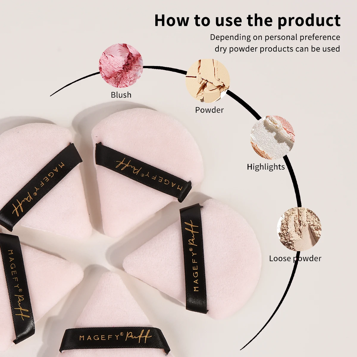 MAGEFY-esponja triangular para maquillaje, 10 piezas, para crema, base, cosmética, licuadora, herramientas de belleza