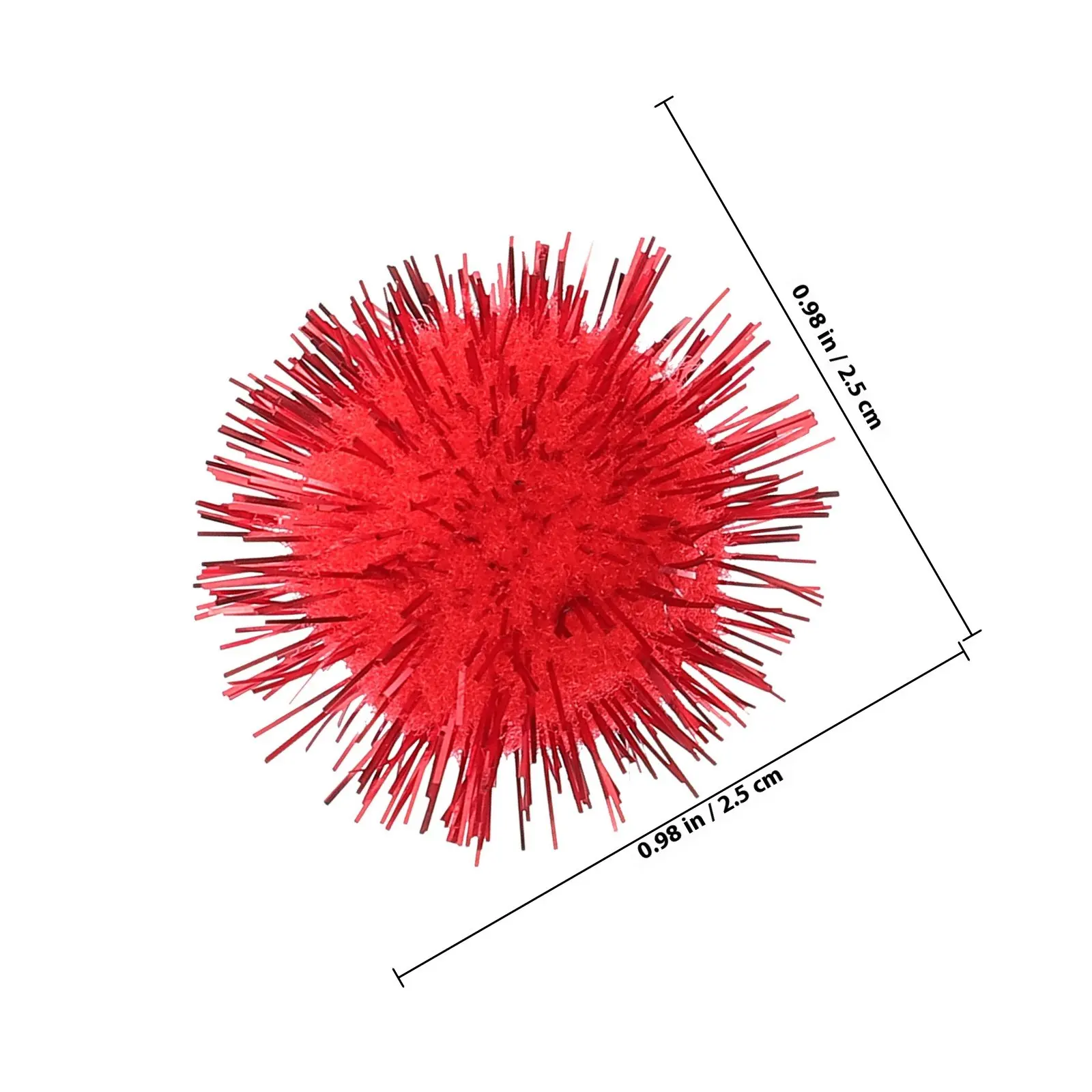 50 Peças de Pompons Vermelhos para Chapéus de Aniversário, Material DIY para Decoração de Roupas e Chapéus, Bolas de Pompons, Enfeites de Bola