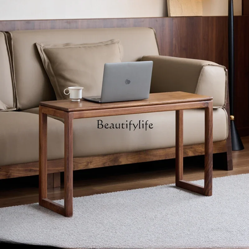 FGNorth American black walnut strip table living room Zen guqin table rectangular solid wood edge table