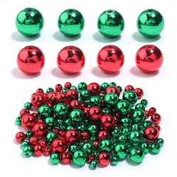50-200pcs/Lot Christmas Series Acrylic Beads Round Red Green Color Spacer Bead for DIY Bracelet Neckace Charms Accessories Stuff