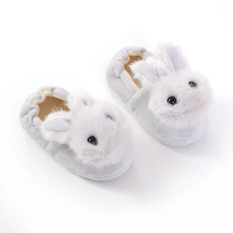 Fashion Toddler Girl Slippers for Home Gear Baby Items Loafers Plush Warm Cartoon Bunny Children Little Kid House Footwear Gifts