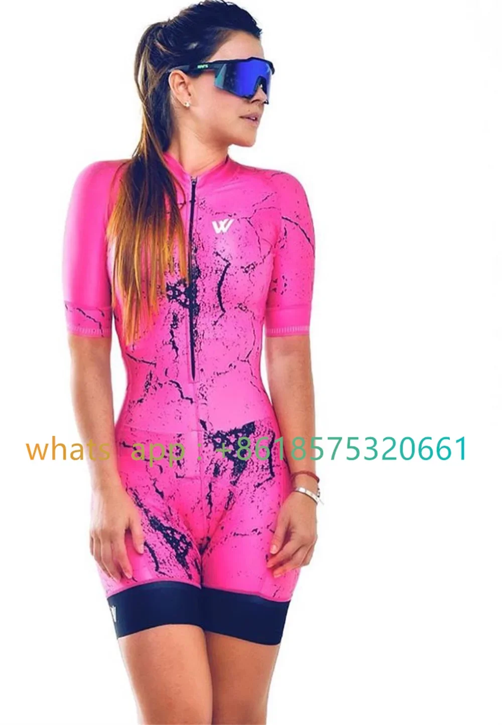 Ropa de ciclismo para mujer, mono de manga corta para mujer, traje de triatlón, traje de ciclista, tela de LICRA hinchable, 2023