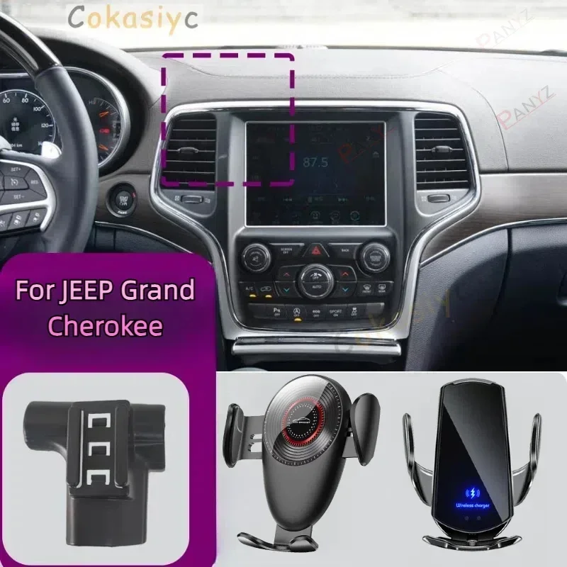 For JEEP Grand Cherokee 2014 2015 2016 2017 2018-2020 Car Phone Mount Wireless Charger Special Mobile Phone Holder Fixed Stand