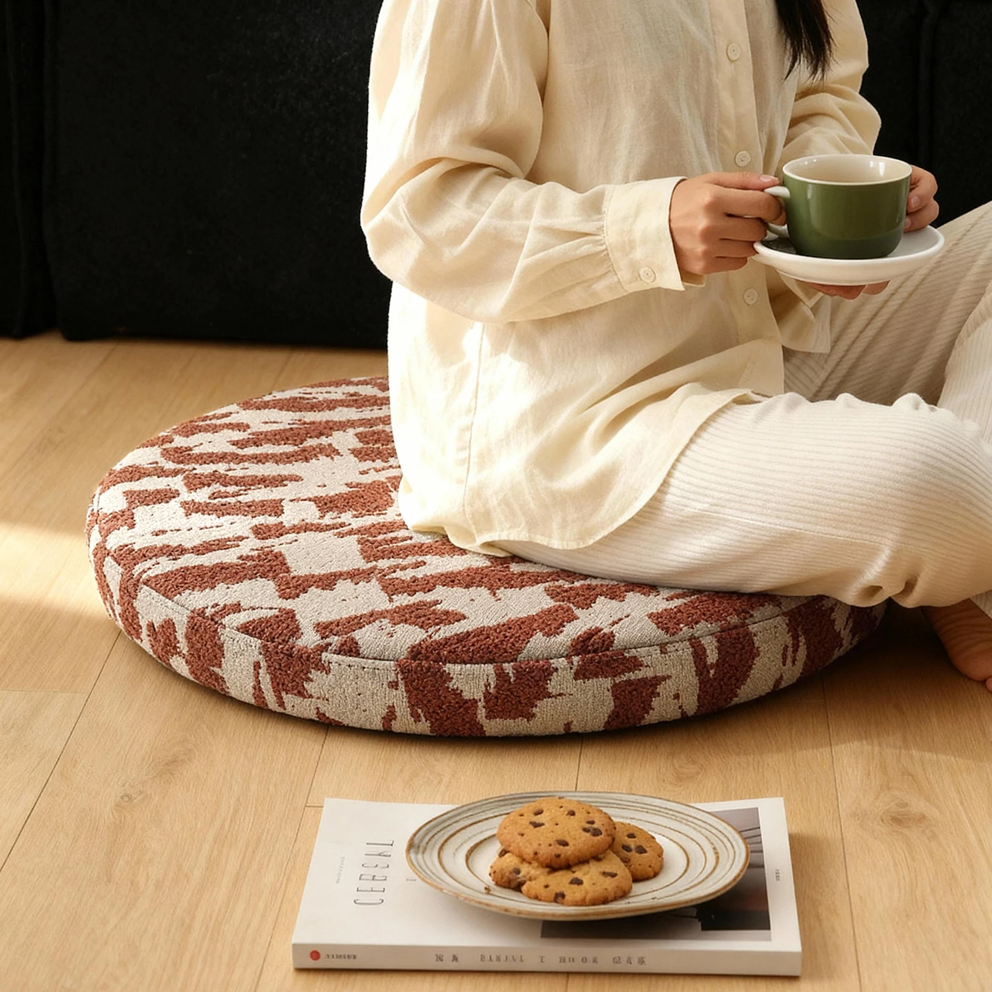 

Detachable Cover round Tat Zu Cuion Window Pad Leisure Waable Fabric Floor Mat Modern Simple Sle Home Decor