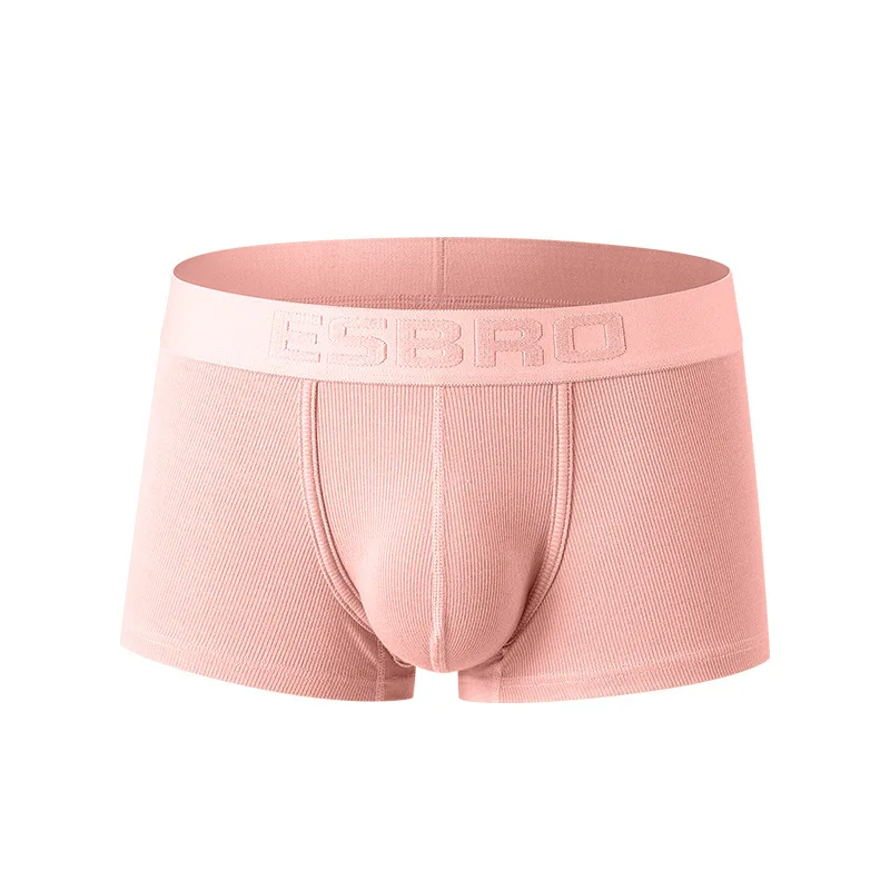 2026 threaded sweat-absorbing U convex breathable boxer underwear men, cross-border European and American boys sports boxers E02