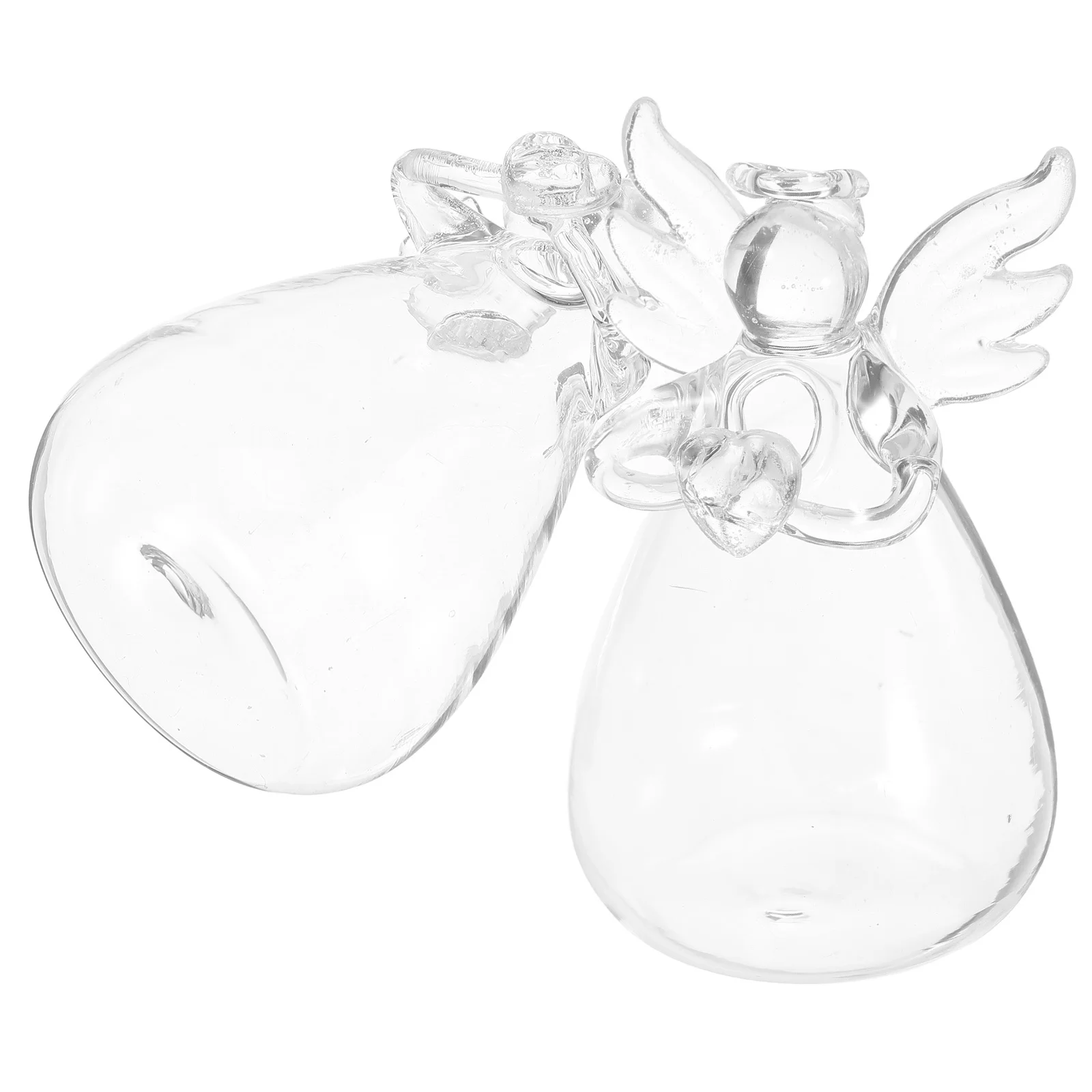 

2Pcs Glass Vase Modern Chic Design Texture Home Decoration Hydroponic Planter Floral Arrangement Container