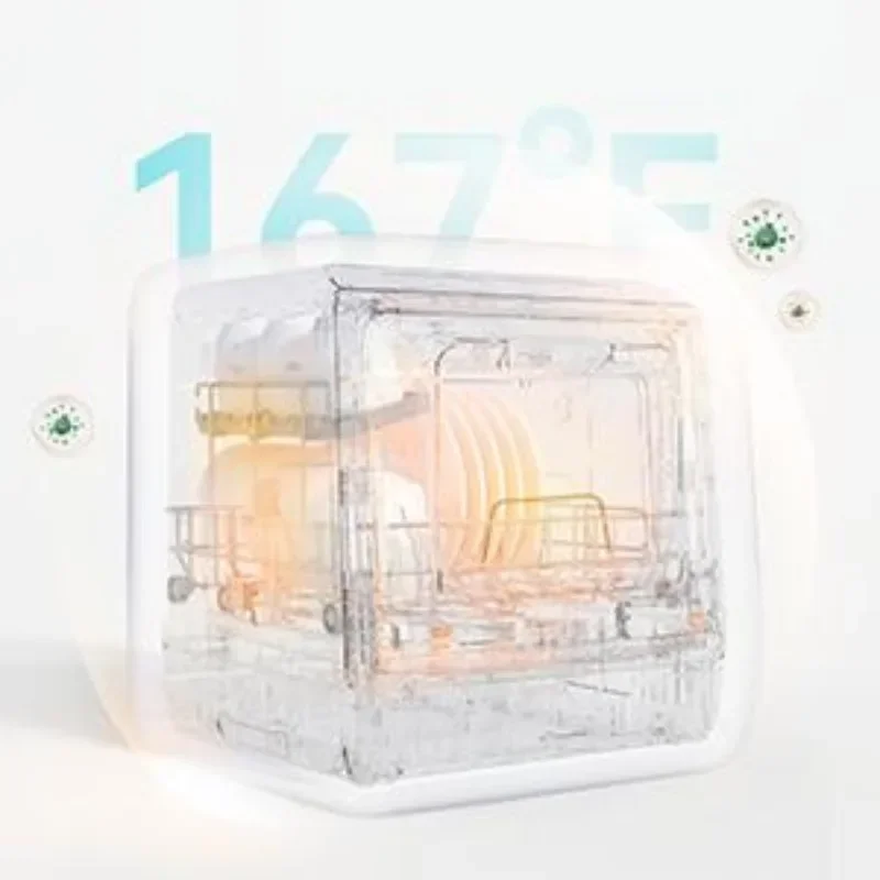 Экотическая портативная посудомоечная машина, мини-посудомоечная машина со встроенным резервуаром для воды емкостью 5 л, подключение не требуется, 6 программ стирки