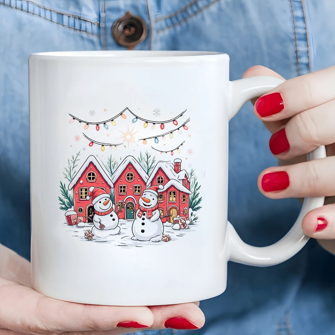 11oz cartoon Christmas mug Home water cup for kids Office creative coffee cup Christmas gift set