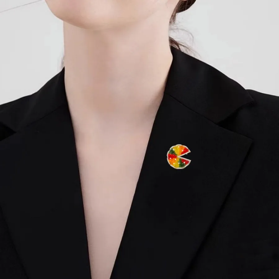 

Летнее блюдо с фруктами цвета радуги, высококачественная хрустальная брошь, нагрудный цветок, аксессуары для одежды--2