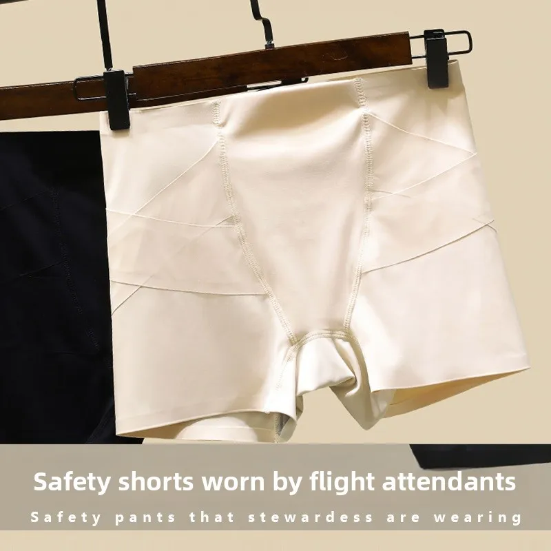 

Women's Safety Shorts Thin Bottom No Roll Summer Bottoming Shorts Anti-Light Walking Briefs Two-In-One Tummy Control But...