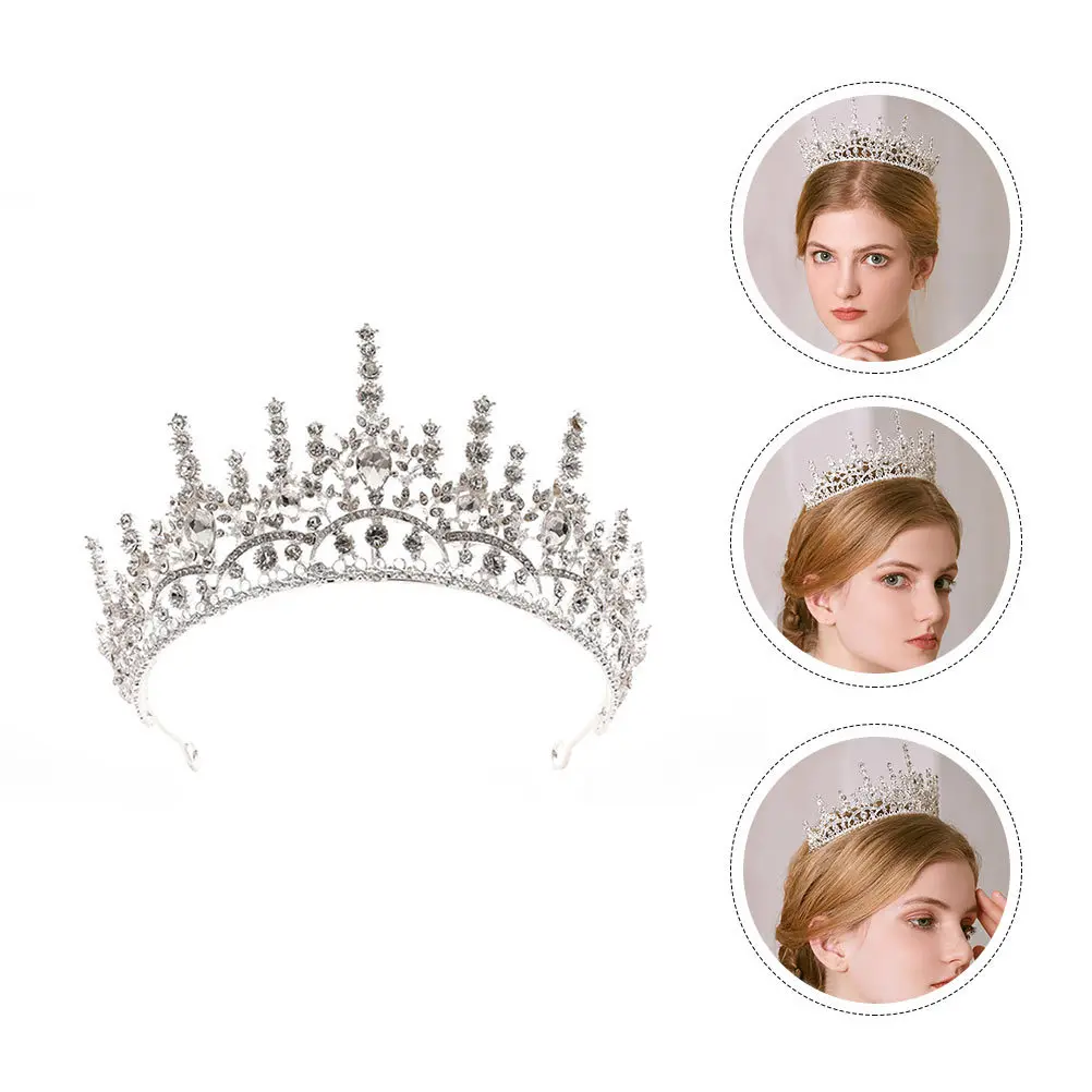 

1Pcs Wedding Tiara Bridal Crown Rhinestone Silver Headband Elegant Hair Jewelry for Wedding Party Prom Bridal Crown
