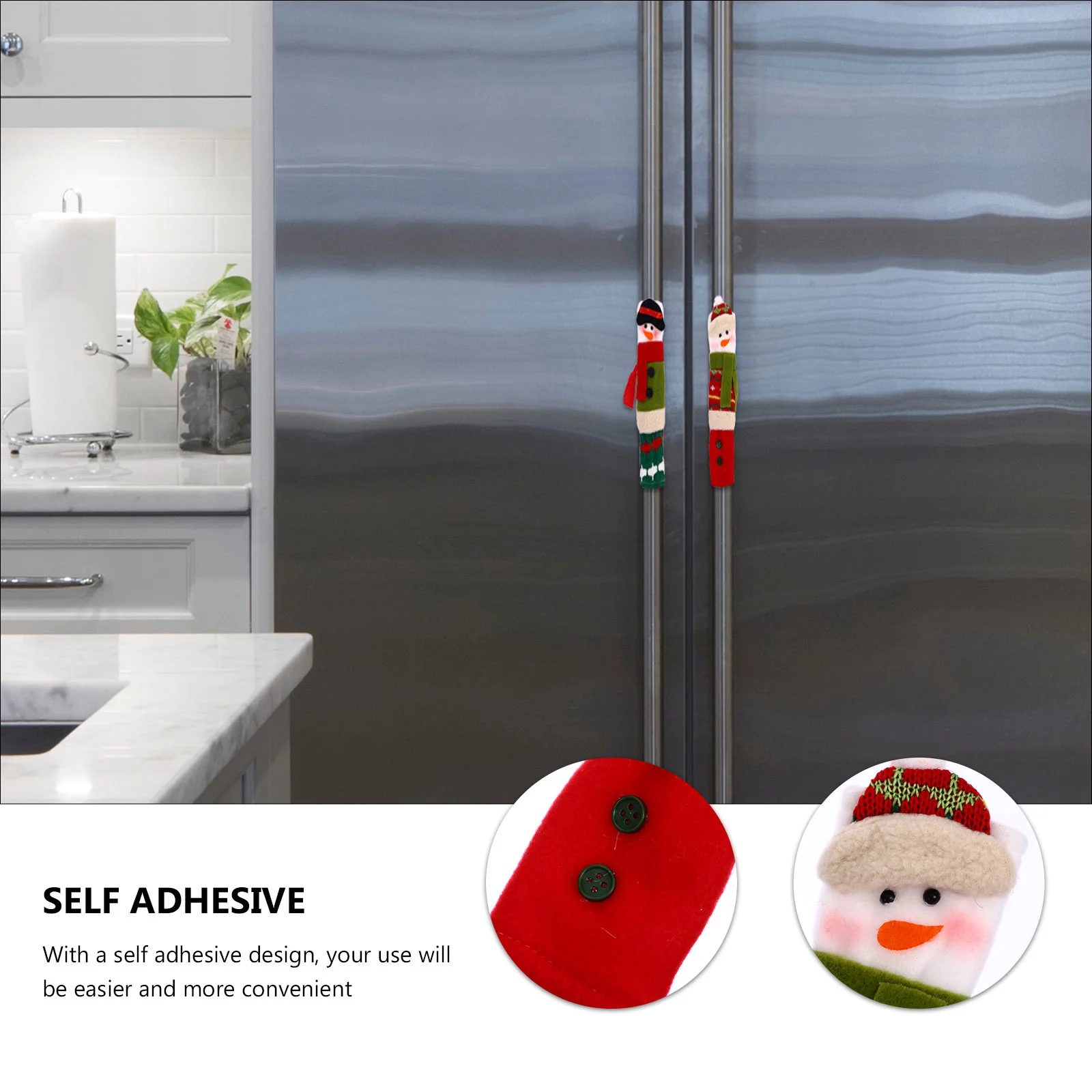 

3Pcs Refrigerator Door Handle Covers Christmas Design Self Adhesive Fridge Gloves Protection Refrigerator Handle Cover