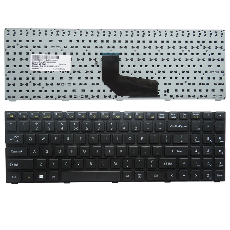 Laptop Keyboard for DNS TWC K580S i5 i7 D0 D1 D2 D3 K580N TWH K580C K620C AETWC700010 MP-09R63SU-920 US Black NEW