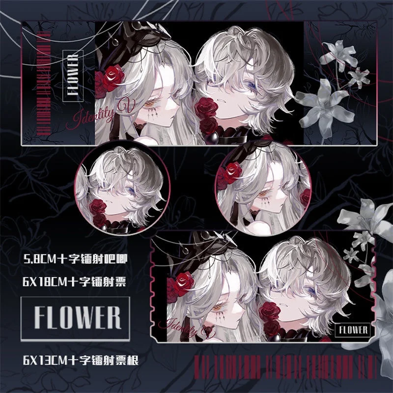 Identity V Ada Mesmer Patient Anime Badge Brooch Pins Cosplay Laser Ticket Stub Souvenir Colored Paper Birthday Gift Girl