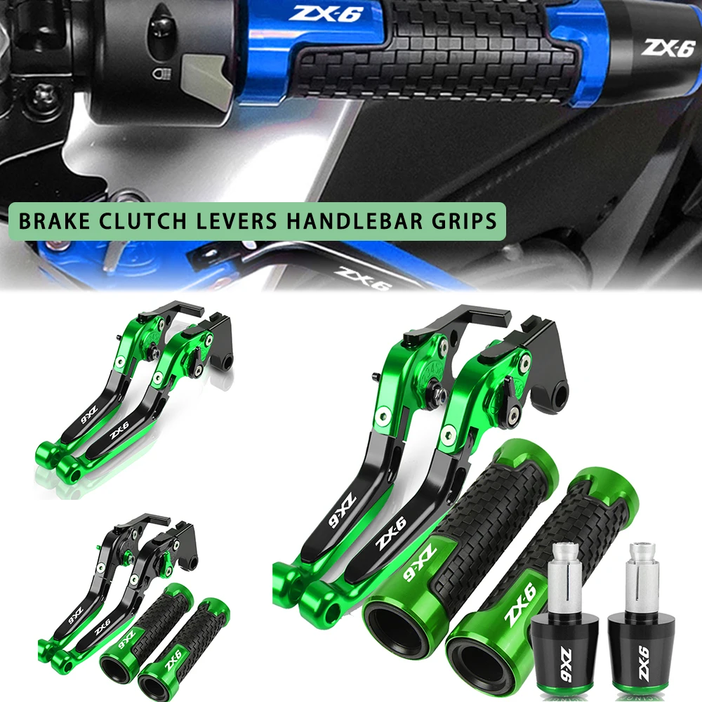 

New Motorcycle Brake Clutch Levers Handlebar Hand Grips Ends For KAWASAKI ZX6R ZX 6R ZX6 R ZX-6R ZX6RR 2000 2001 2002 2003 2004