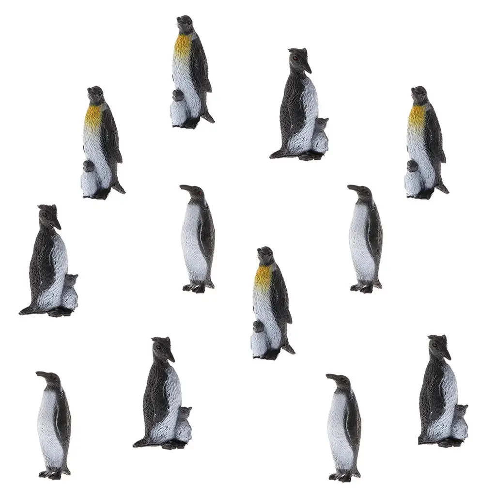 12 Pieces Penguins Animal Figures Educational Toys for Kids