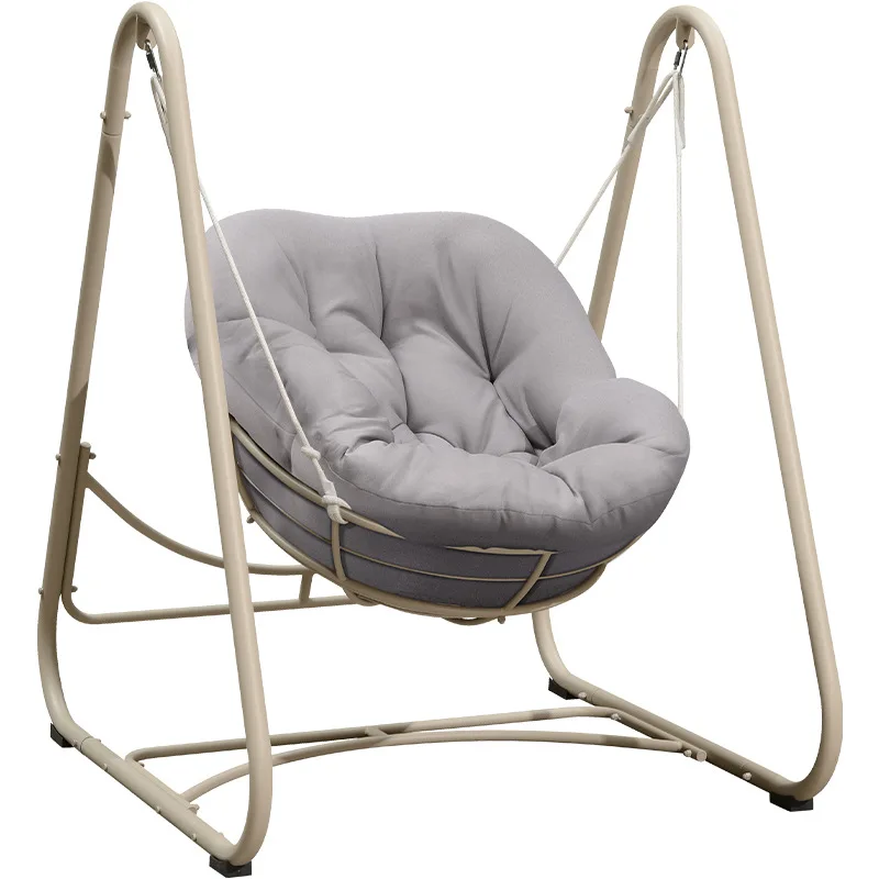 

Modern Single Swing Chair for Outdoor or Indoor Use for Balcony Bedroom or Living Room Metal Swing Cradle Chair