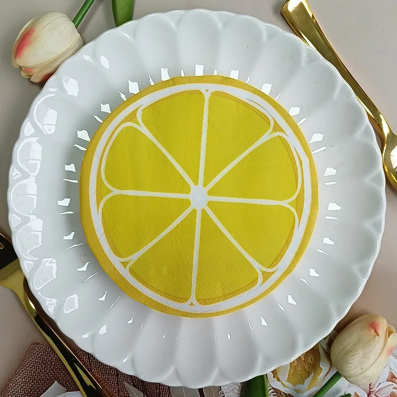 20/40/80 قطعة المتاح الفراولة الليمون البطيخ جوز الهند المناديل هاواي الصيف الفاكهة حفلة عيد ميلاد استحمام الطفل ديكور لوازم