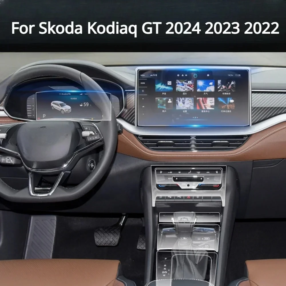 Para skoda kodiaq gt 2023-2024 ppf película de proteção acessórios transparente tpu navegação gps painel de engrenagem console central adesivo